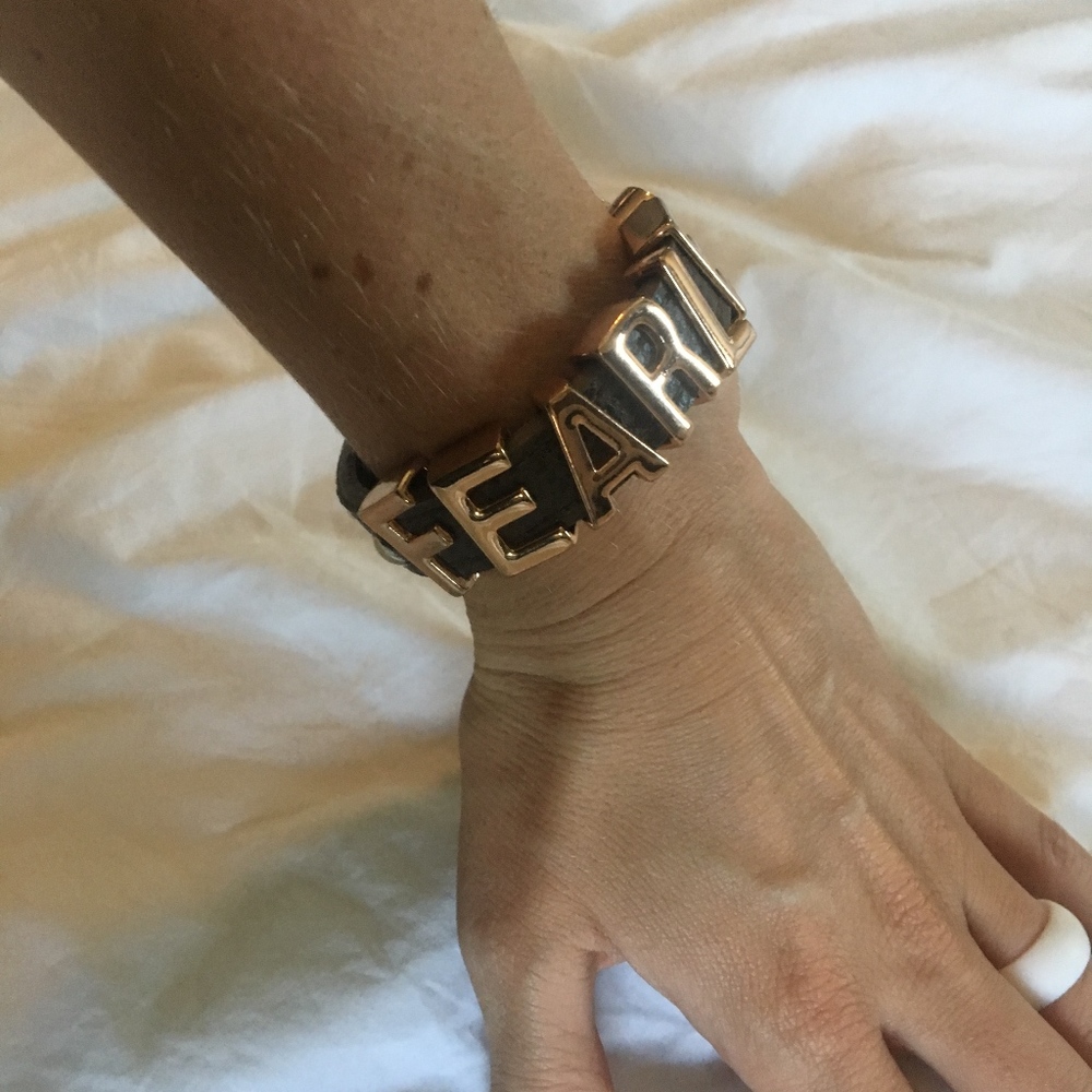 BCBG Gray and Rose Gold Fearless Snap Bracelet